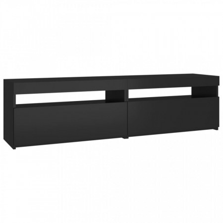 Comode TV cu lumini LED, 2 buc., negru, 75x35x40 cm - V804394V