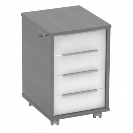 Dulăpior de birou cu încuietoare gri și alb, 43x48x66,7 cm - TP281261