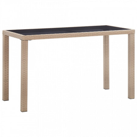 Masa de gradina, bej, 123 x 60 x 74 cm, poliratan - V46449V