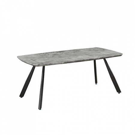 Masă dining, gri carbon/negru, 180x90 cm - TP338510