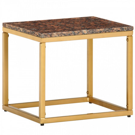 Masuta de cafea maro 40x40x35 cm piatra naturala aspect marmura - V286438V