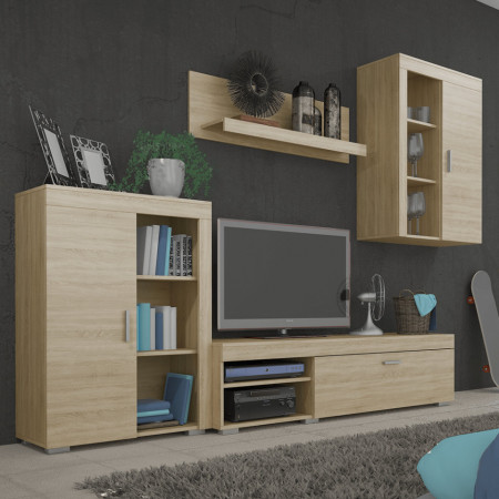Mobilier perete living, sonoma, 220x40x180 cm - TP262952