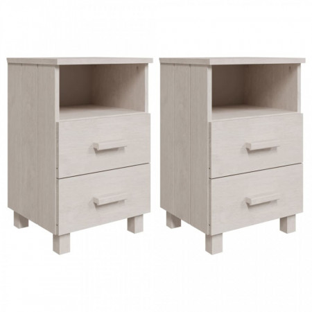 Noptiere, 2 buc., alb, 40x35x62 cm, lemn masiv de pin - V340417V