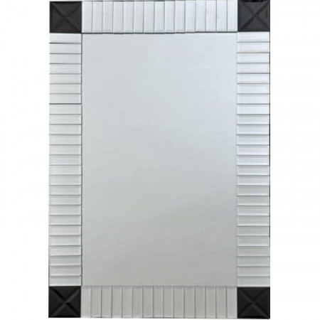 Oglindă de perete, argintiu și negru, 60x90 cm - TP191521