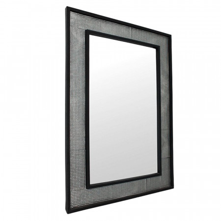 Oglindă de perete, argintiu și negru, 60x90 cm - TP191527
