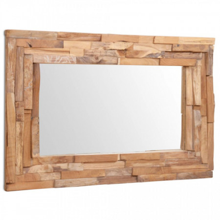 Oglinda decorativa din lemn de tec, 90 x 60 cm, dreptunghiular - V244563V
