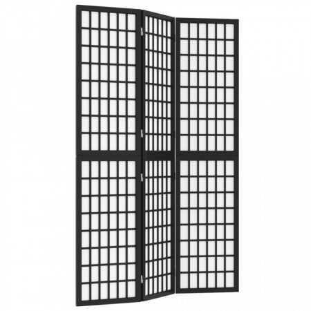 Paravan pliabil cu 3 panouri, stil japonez, negru, 120x170 cm - V352079V