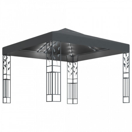 Pavilion cu șir de lumini LED, antracit, 3x3 m - V3070296V