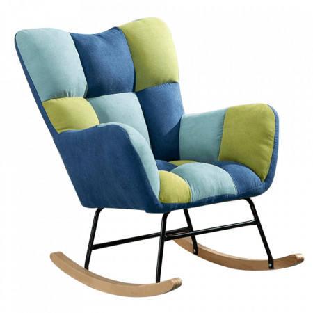 Scaun balansoar design, albastru și verde - TP301037