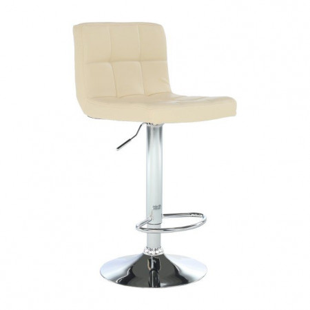 Scaun bar, piele ecologică bej/crom - TP175172