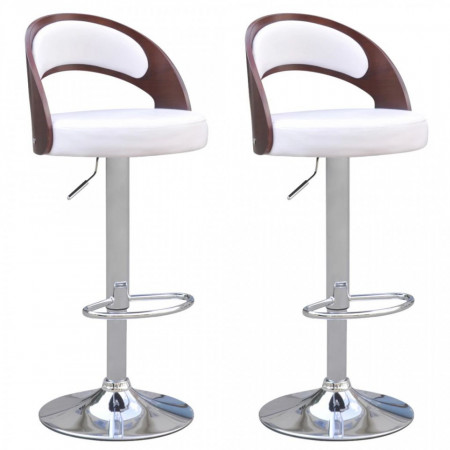 Scaun de bar 2 buc, cadru curbat, piele artificiala - V242201V