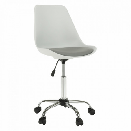 Scaun de birou, alb și gri, 48x55x82-87 cm - TP299520
