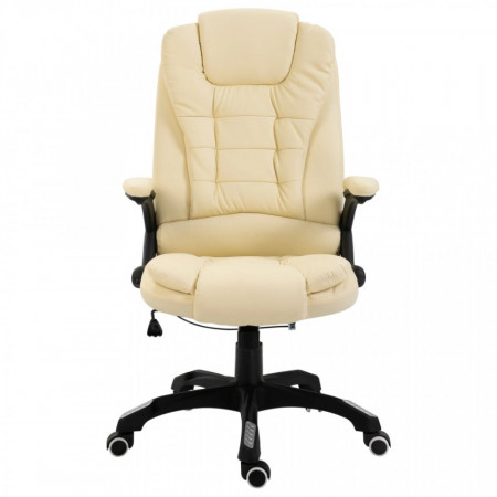 Scaun de birou, crem, piele ecologică - V20234V