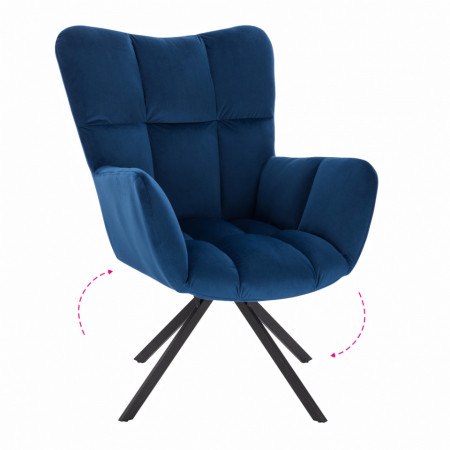 Scaun de design, ţesătură albastră - TP265011