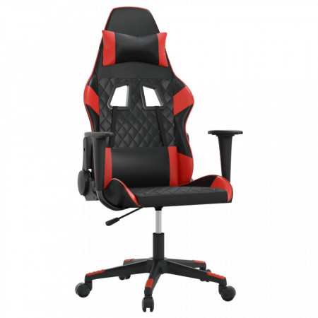 Scaun de gaming de masaj, negru și roșu, piele ecologică - V345512V
