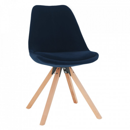 Scaun, ţesătură albastră din catifea / fag - TP285415