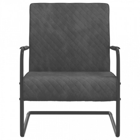 Scaun tip consolă, gri închis, catifea - V325725V