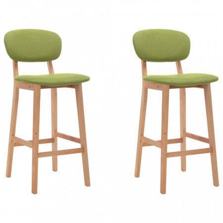 Scaune de bar, 2 buc., verde, material textil - V289372V