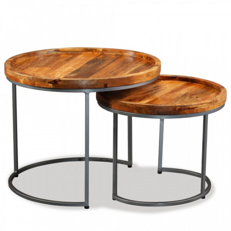 Set de mese laterale 2 buc, lemn masiv de mango - V244585V