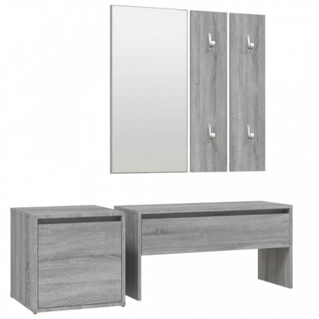 Set de mobilier pentru hol, gri sonoma, lemn prelucrat - V3120195V