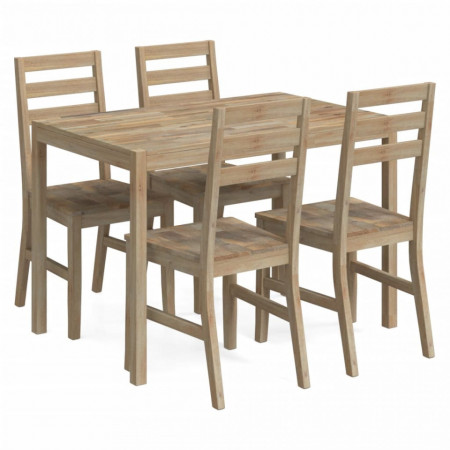 Set mobilier de bucătărie, 5 piese, lemn masiv de acacia - V3106441V