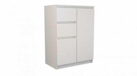 TECOA102 - Comoda 70 x 40 x 97 cm, Alb-Mat