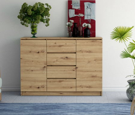 TECOAR102 - Comoda 120 x 40 x 97 cm, Stejar Artisan