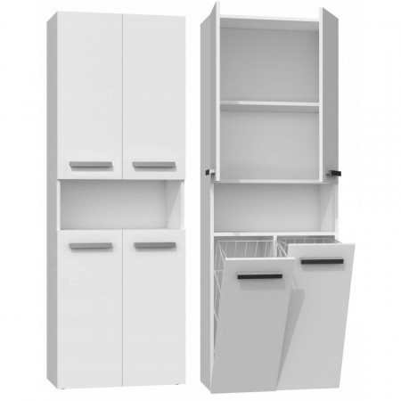 TEDUA113 - Dulap inalt baie, Alb-Mat 60 x 30 x 174 cm, PAL