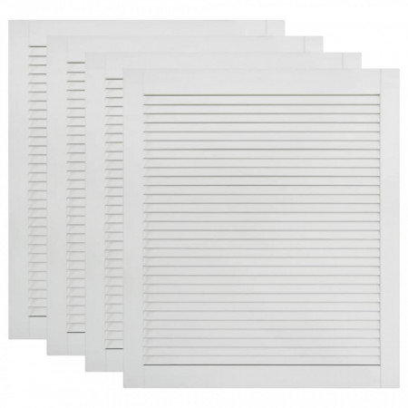 Uși lamelare, 4 buc., alb, 69x59,4 cm, lemn masiv de pin - V151168V