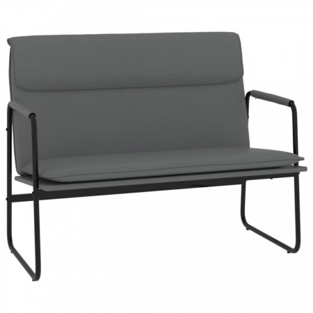 Bancă, gri, 100x64x80 cm, piele ecologică - V351369V