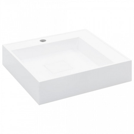 Chiuvetă, alb, 50 x 50 x 12,3 cm, compozit mineral/marmură - V144071V