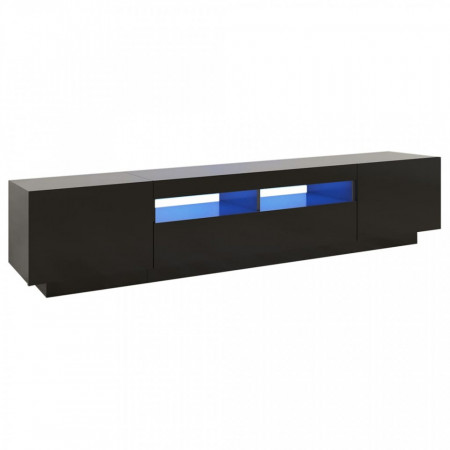 Comodă TV cu lumini LED, negru, 200x35x40 cm - V3081907V