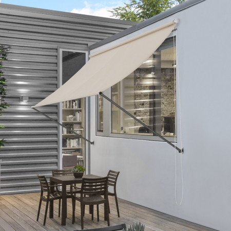 Copertina retractabila montabila pe perete, 400 x 120 cm, culoarea nisipului - P56718025