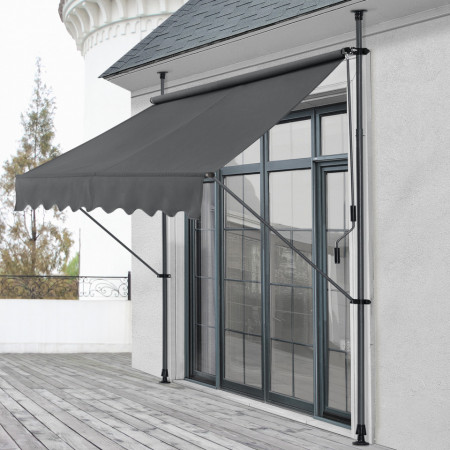 Copertina solara, 200 x 120 x 200-300 cm, gri - P68899605