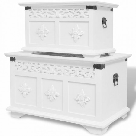 Cufar de depozitare, alb, 2 piese - V244360V