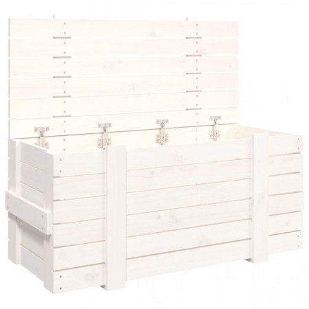 Cutie de depozitare, alb, 91x40,5x42 cm, lemn masiv de pin - V824999V