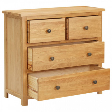 Dulap cu sertare, 80 x 35 x 75 cm, lemn masiv stejar - V289197V