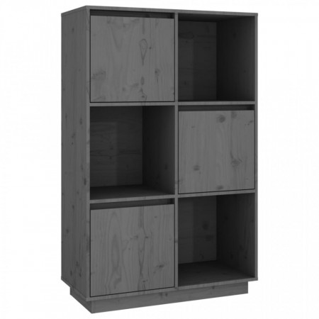 Dulap înalt, gri, 74x35x117 cm, lemn masiv de pin - V814366V