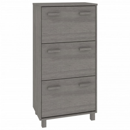 Dulap pantofi, gri deschis, 59,5x35x117 cm, lemn masiv de pin - V340515V