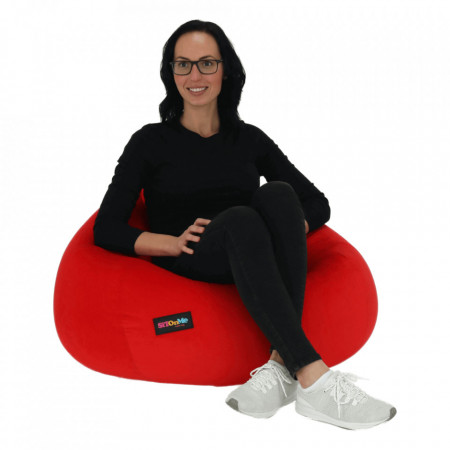 Fotoliu tip sac, material textil roşu, 75x100 cm - TP258196