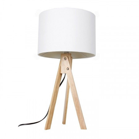 Lampă de masă, alb/lemn natural - TP190668