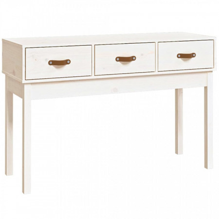 Masă consolă, alb, 114x40x75 cm, lemn masiv de pin - V821755V