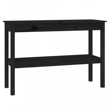 Masă consolă, negru, 110x40x75 cm, lemn masiv de pin - V814303V