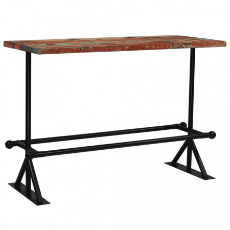 Masa de bar, lemn masiv reciclat, multicolor, 150 x 70 x 107 cm - V245388V