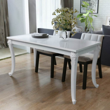 Masa de bucatarie lucioasa, 116 x 66 x 76 cm, alb - V243383V