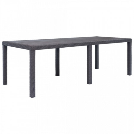 Masa de gradina, maro, 220x90x72 cm , plastic, aspect ratan - V45609V