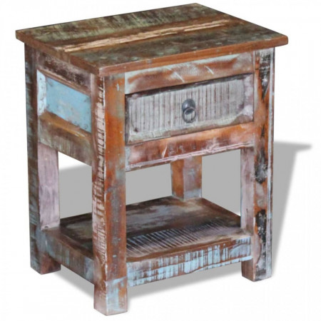 Masa laterala cu un sertar din lemn solid de mango, 43 x 33 x 51 cm - V243456V