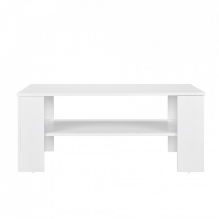 Masuta cafea cu polita depozitare efect lemn alb - P51718416