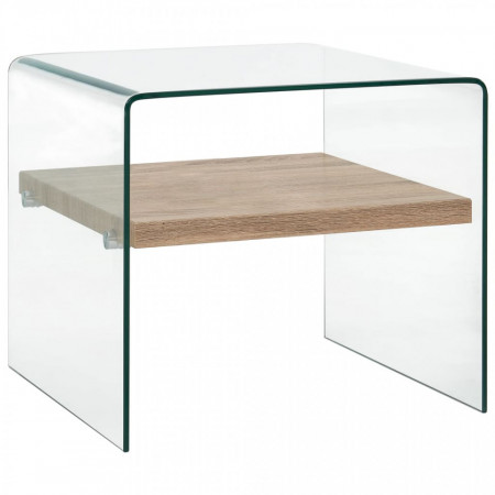 Masuta de cafea, transparent, 50x50x45 cm, sticla securizata - V284742V