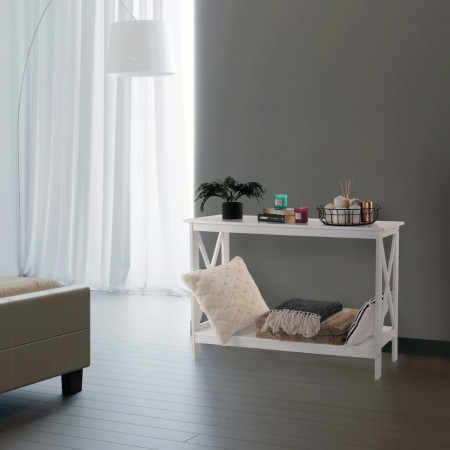 Măsuţă, masă tip consolă, albă, 120x30x80 cm - TP277801
